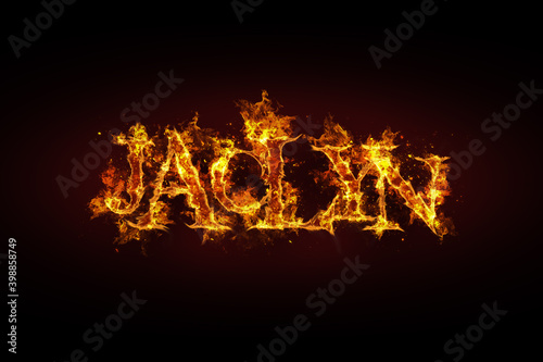 Jaclyn name made of fire and flames