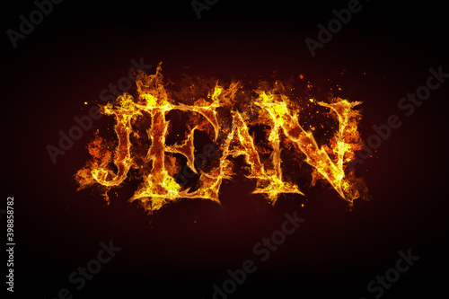 Jean name made of fire and flames
