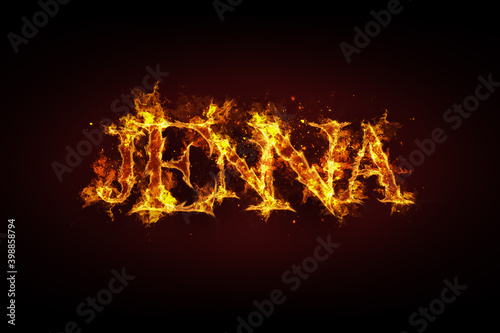 Jenna name made of fire and flames