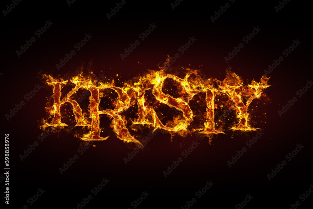 Kristy name made of fire and flames Kristy name made of fire and flames