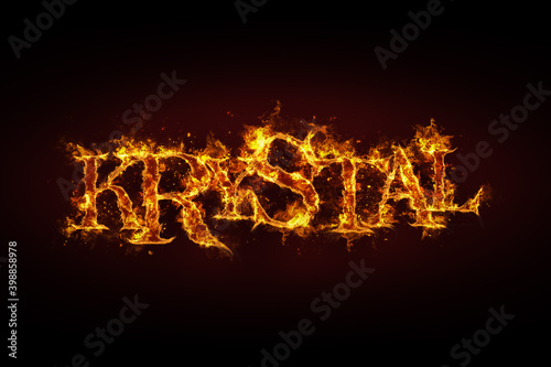Krystal name made of fire and flames