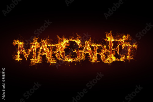 Margaret name made of fire and flames