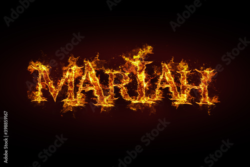 Mariah name made of fire and flames
