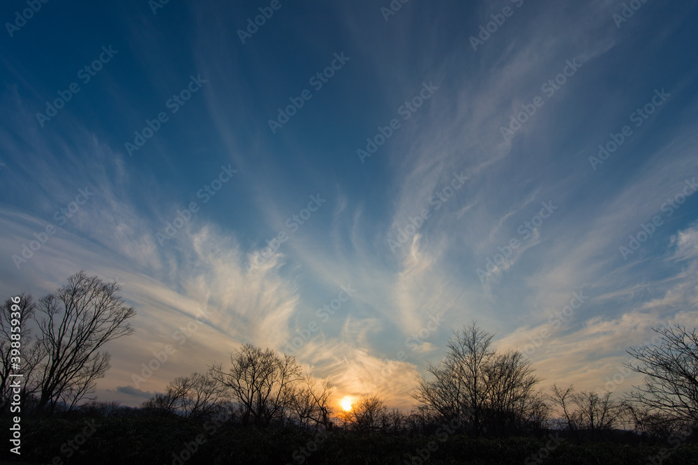 Obraz premium 晩秋の夕日