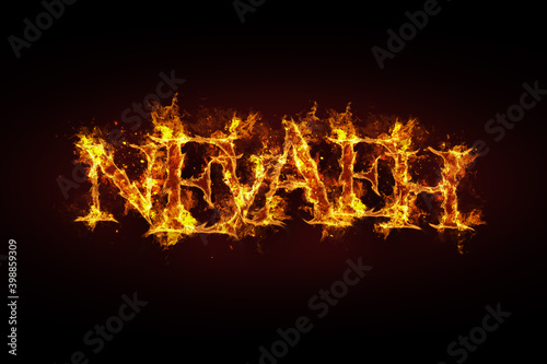 Nevaeh name made of fire and flames