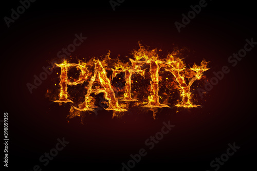Patty name made of fire and flames