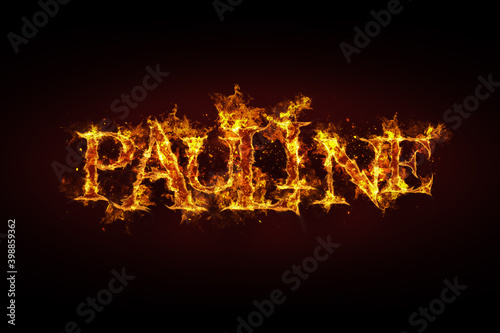 Pauline name made of fire and flames