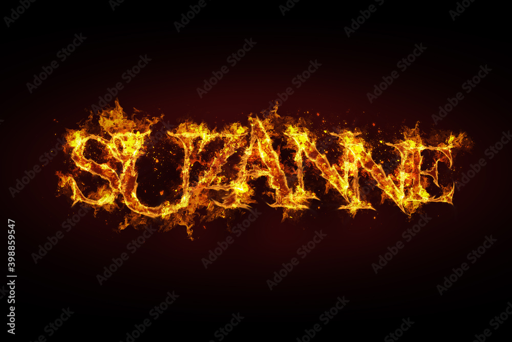 Suzanne name made of fire and flames Suzanne name made of fire and flames