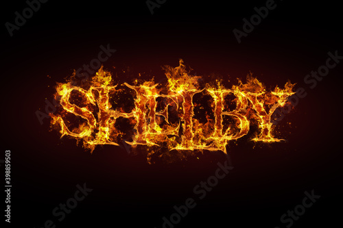 Shelby name made of fire and flames