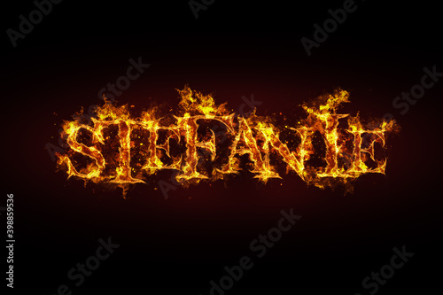Stefanie name made of fire and flames