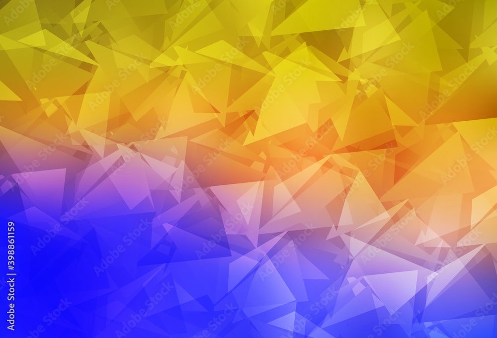 Light Blue, Yellow vector polygon abstract layout. Light Blue, Yellow vector polygon abstract layout.