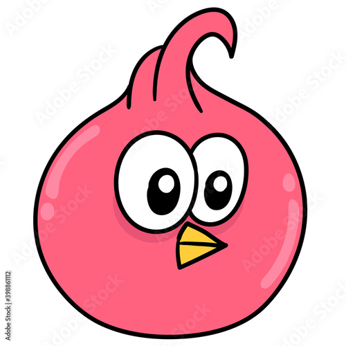 cute chicks head doodle kawaii. doodle icon image