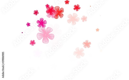Light Red, Yellow vector natural pattern with flowers.