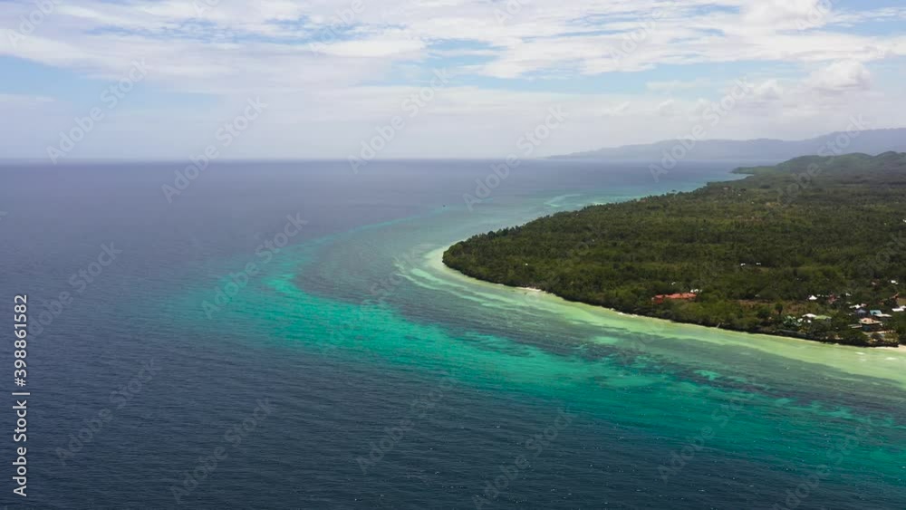 Aerial view of tropical beach on the island Bohol, Anda area, Philippines. Aerial view of tropical beach on the island Bohol, Anda area, Philippines.
