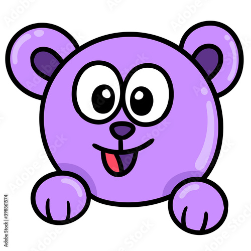 smiley emoticon of a bear head doodle kawaii. doodle icon image