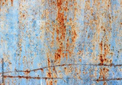 Light blue rusted metal textured background