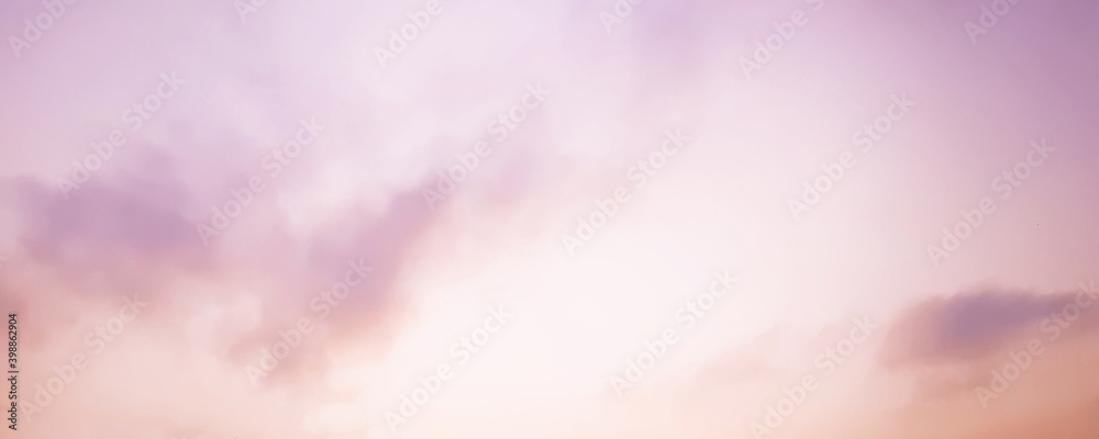 Delicate light purple peach sky in sunset