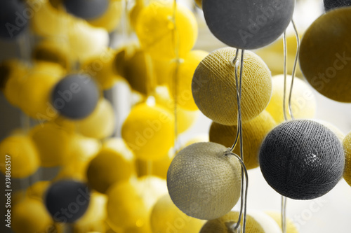 Εκτύπωση καμβά illuminating and ultimate gray color light ball made from folding cotton yarn