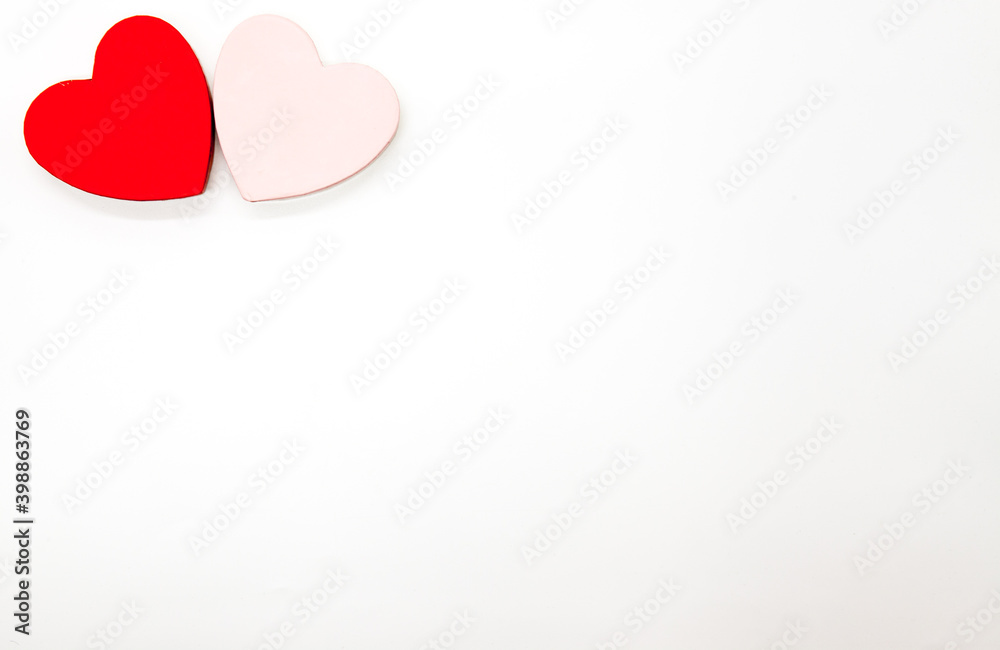 Valentine's day white background for congratulations. Background with place for text. Valentine's day white background for congratulations. Background with place for text.