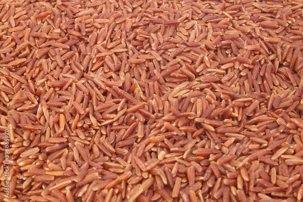 Red rice background or texture