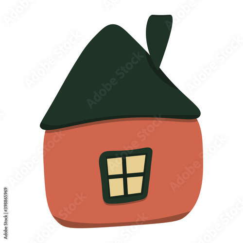 vector isolated orange house on a white background