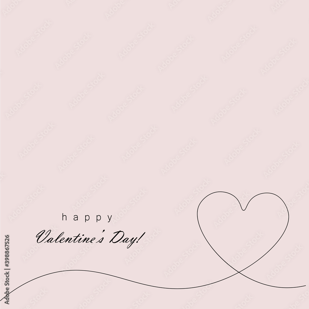 Valentines day background with heart, vector illustration