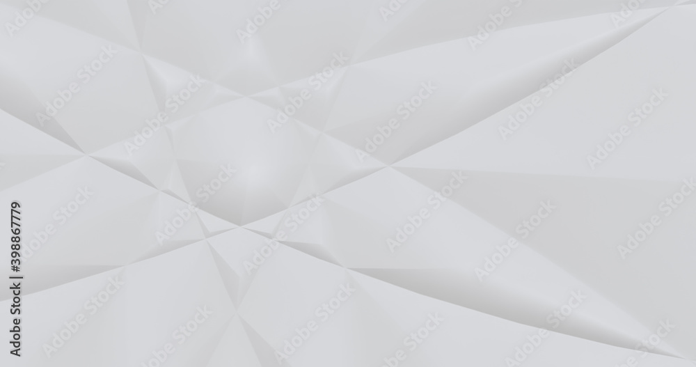 Abstract geometric background, 8 pointed star. Template for presentations. Simple monochrome design, white, gray colors. 3D render.