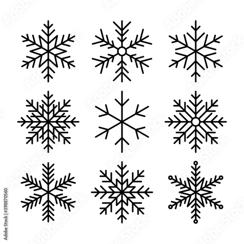 set of snowflakes