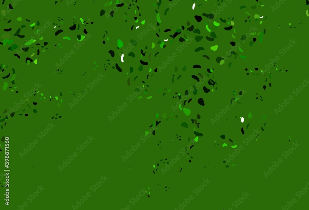 Light Green vector pattern with chaotic shapes. Light Green vector pattern with chaotic shapes.