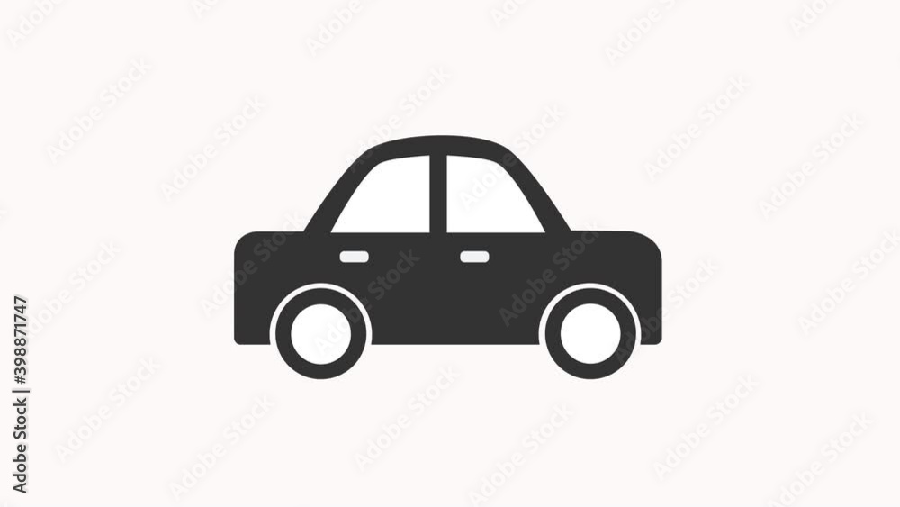 Car delivery animated icon isolated on white Car delivery animated icon isolated on white