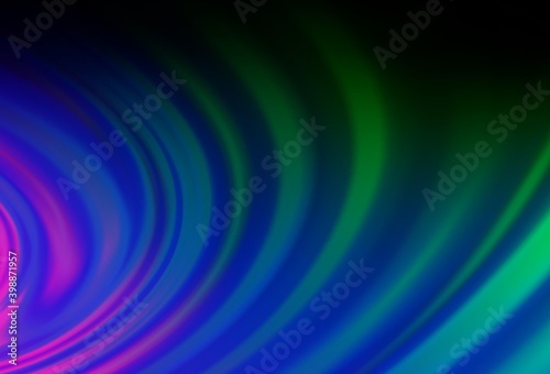 Dark Multicolor, Rainbow vector background with bent lines.