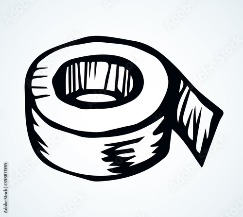 Roll of adhesive tape. Vector drawing