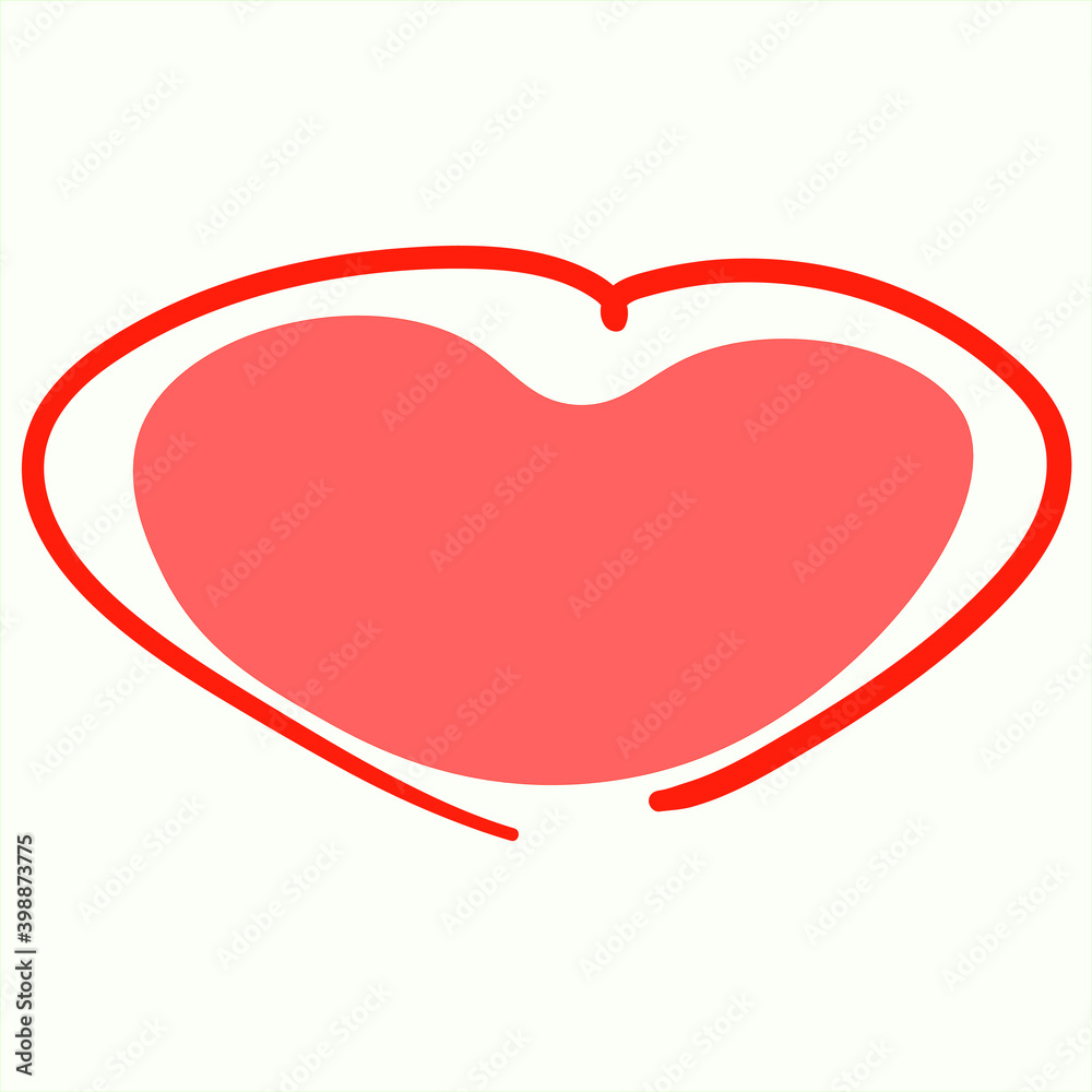 Doodle heart. Valentine's Day concept. Vector hand drawn illustration