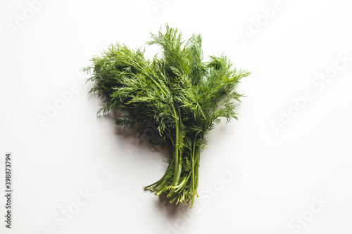Fresh dill on a white background. Healthy food