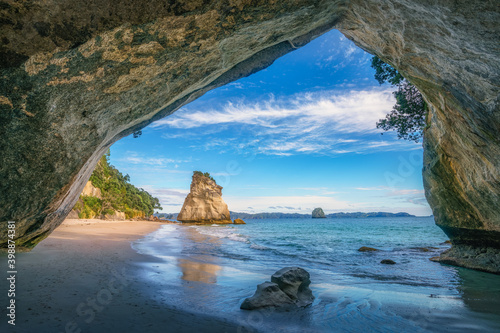 view from the cave at cathedral cove,coromandel,new zealand © Christian B.