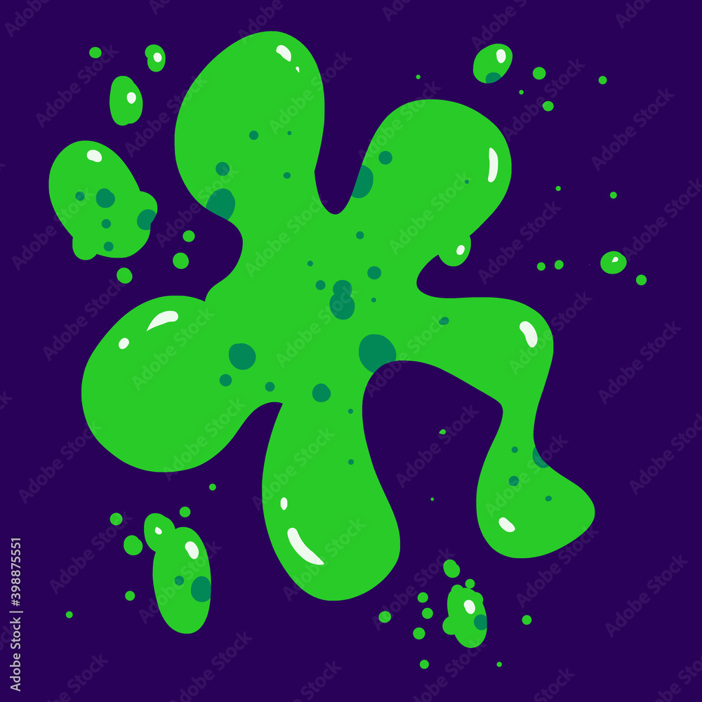 Green color drip art illustration street wall illustration design. Alien world background game image