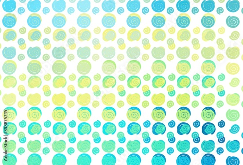 Light Blue, Yellow vector background with lava shapes.
