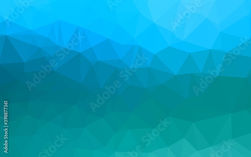 Light BLUE vector shining triangular pattern. Shining illustration, which consist of triangles. Completely new design for your business.