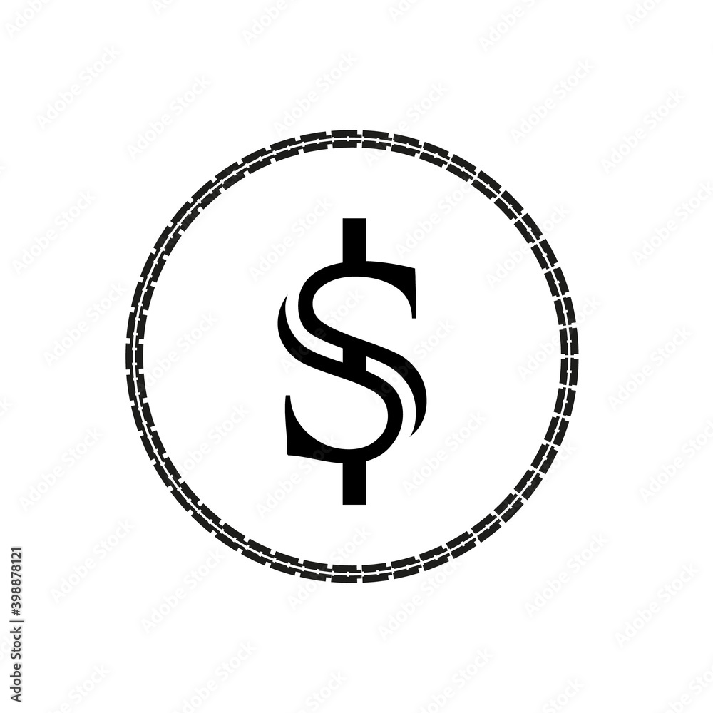 Obraz premium Coin dollar icon. Finance vector stock illustration isolated on white background eps10