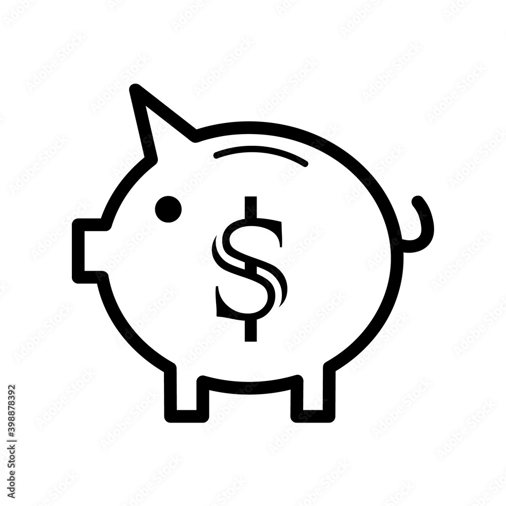 Piggy bank icon. Finance dollar vector stock illustration isolated on white background eps10 Piggy bank icon. Finance dollar vector stock illustration isolated on white background eps10