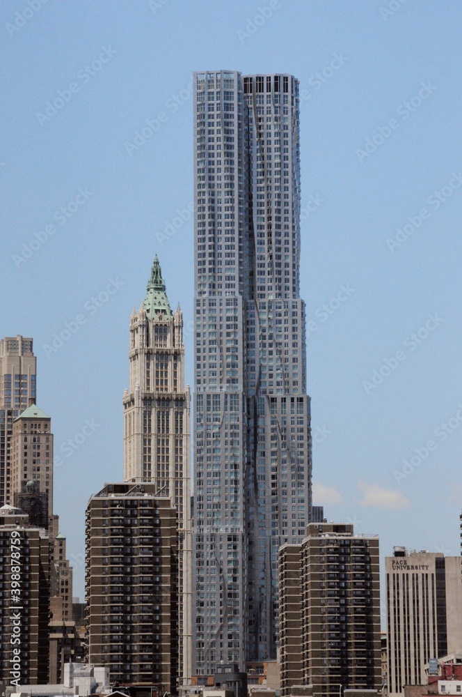 New York 2013: Skyline and buildings views vintage.