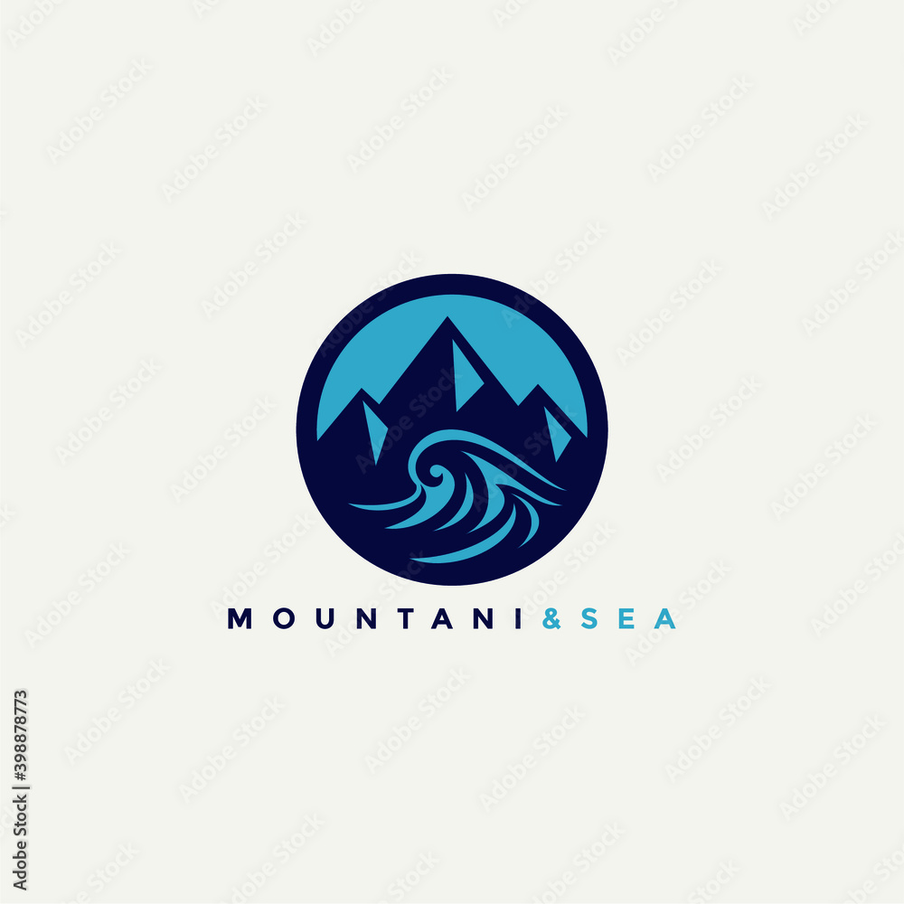 vector design of mountains and sea vector design of mountains and sea