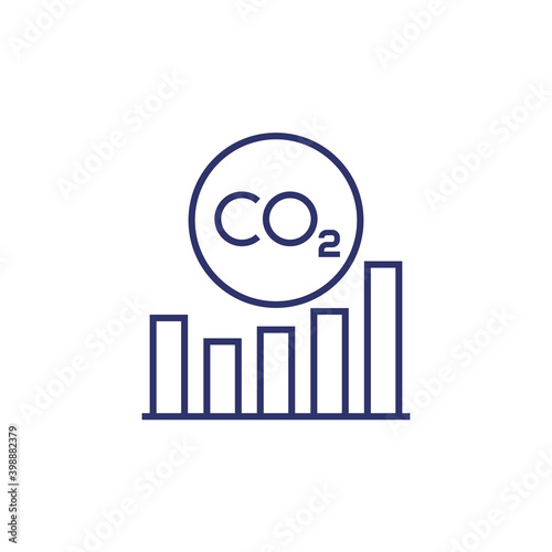 carbon offset, co2 graph line icon