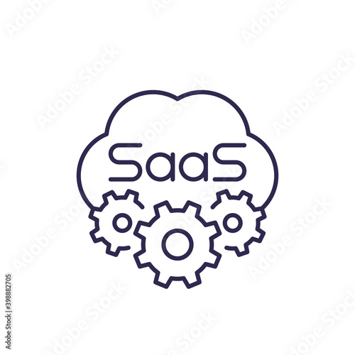Saas icon, Software as a service line icon