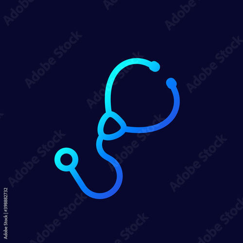 stethoscope line icon, doctor tools