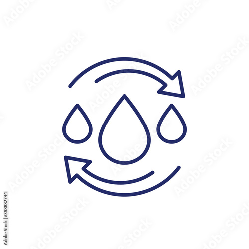 water recycling icon, line design
