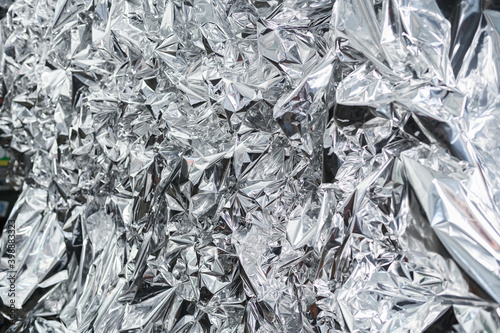 Shiny silver foil texture for background