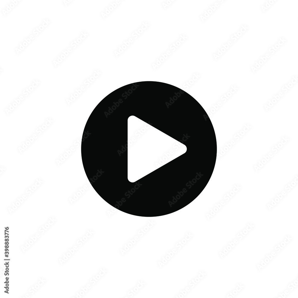 black play button icon on white background, vector illustration black play button icon on white background, vector illustration