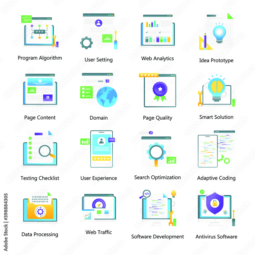 Web Configuration Flat Gradient Vectors Pack
Web Configuration Flat Gradient Vectors Pack