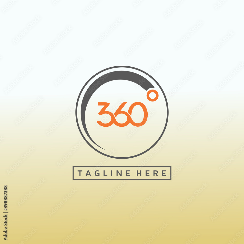 Angle 360 degrees sign icon, vector abstract logo design templates online